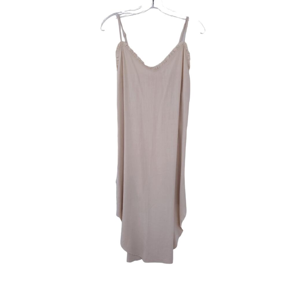 Wishlist Apparel Linen Blend Dress Small Beige Sleeveless Coastal Neutral Casual